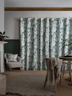 Gordijnen|Gordijnen*Next Isla ringgordijnen met bloemenprint Blauw