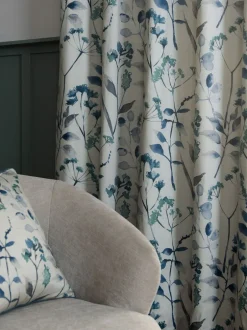 Gordijnen|Gordijnen*Next Isla ringgordijnen met bloemenprint Blauw