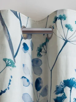 Gordijnen|Gordijnen*Next Isla ringgordijnen met bloemenprint Blauw