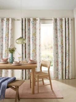 Gordijnen|Gordijnen*Next Isla ringgordijnen met bloemenprint Meerkleurig pastelroze