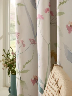 Gordijnen|Gordijnen*Next Isla ringgordijnen met bloemenprint Meerkleurig pastelroze