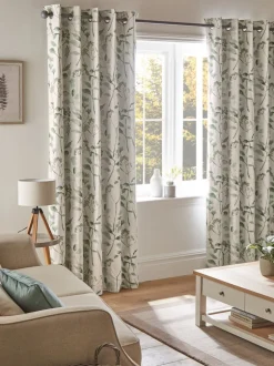 Gordijnen|Gordijnen|Next Isla ringgordijnen met bloemenprint Groen