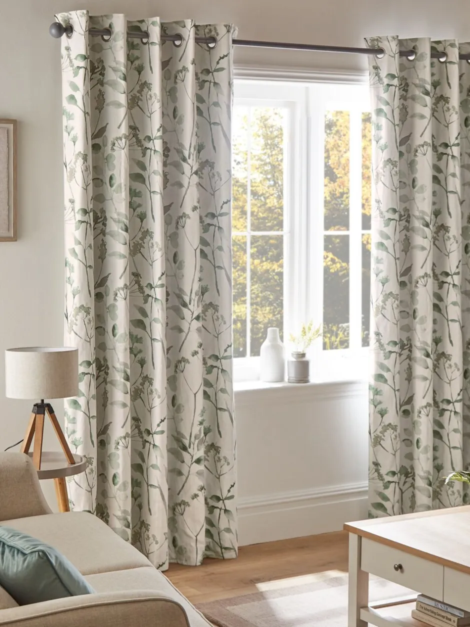 Gordijnen|Gordijnen|Next Isla ringgordijnen met bloemenprint Groen