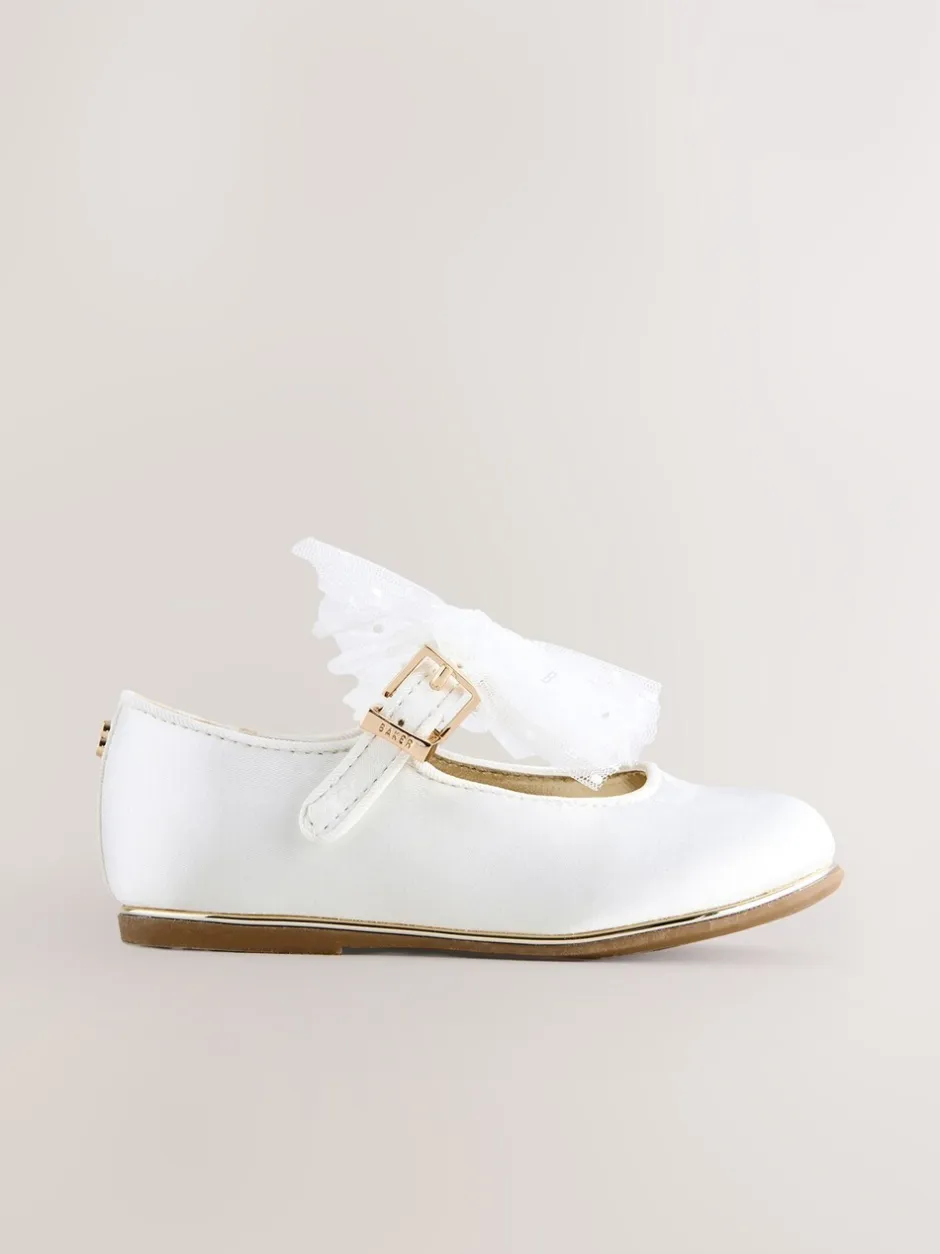 Gelegenheidskleding*Baker by Ted Baker - Mary Jane gelegenheidsschoenen met strik voor meisjes Ivoor