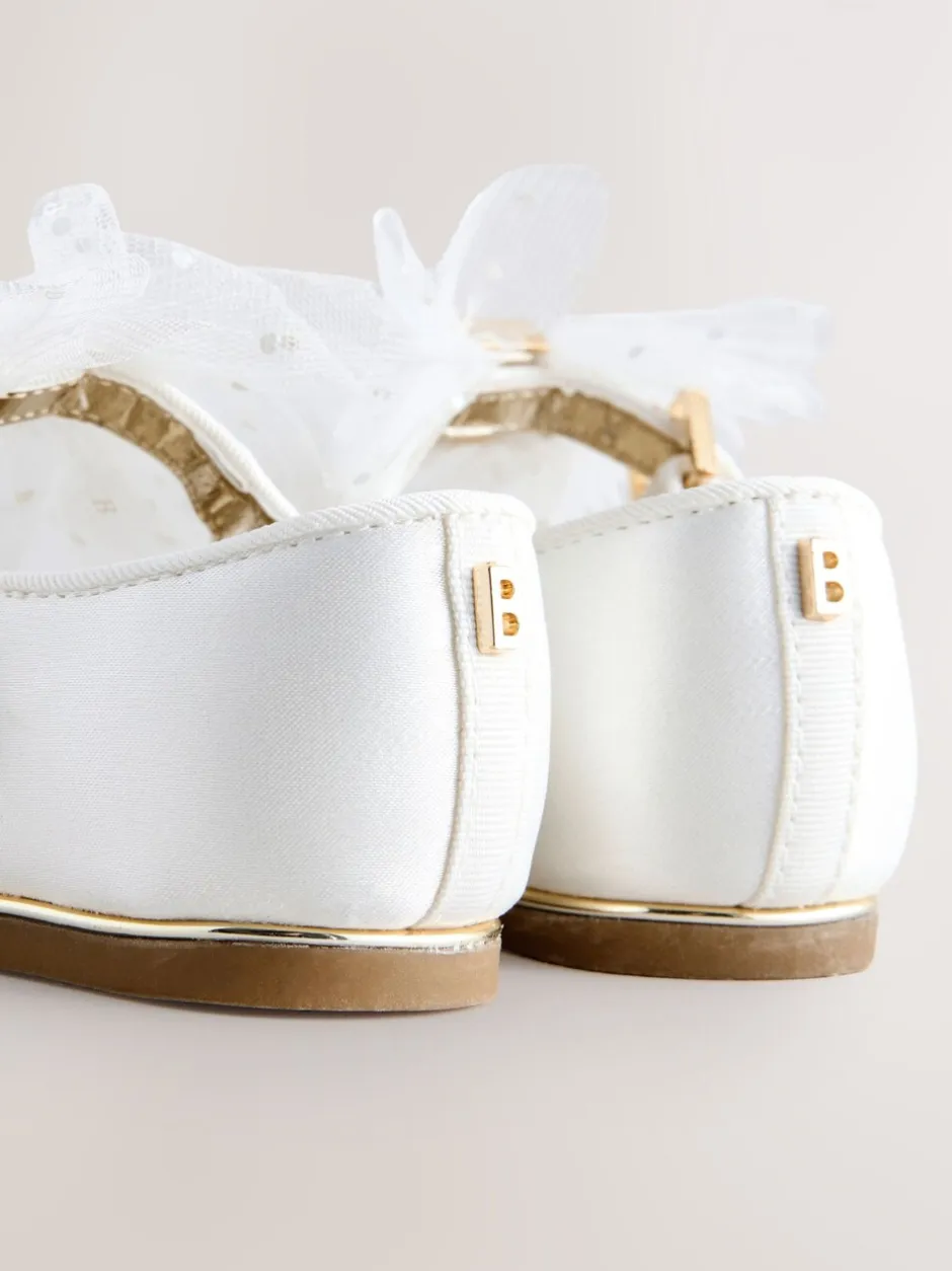 Gelegenheidskleding*Baker by Ted Baker - Mary Jane gelegenheidsschoenen met strik voor meisjes Ivoor