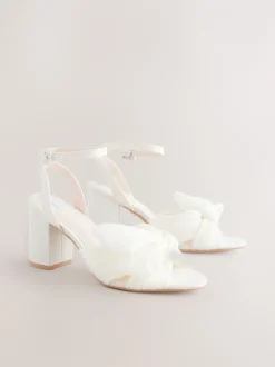 Schoenen Met Hakken|Gelegenheidskleding*Next Ivoor - Forever Comfort® Bruiloft Strik Block Bruid hakken Schoenen