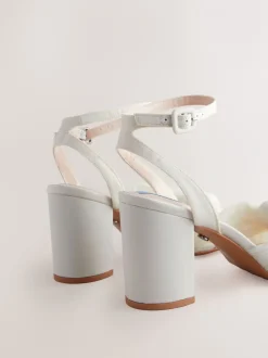Schoenen Met Hakken|Gelegenheidskleding*Next Ivoor - Forever Comfort® Bruiloft Strik Block Bruid hakken Schoenen