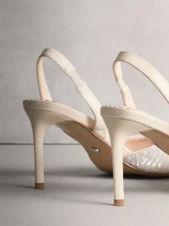 Schoenen Met Hakken|Next Ivoor - Forever Comfort® Point Toe Sequin Slingback Heels