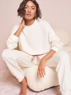 Pyjama's|Friends Like These - Premium Contrast Long Sleeve Pyjama Top Ivoor