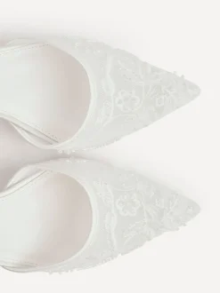 Schoenen Met Hakken*Linzi - Serenade Beaded Mesh Court Heels Ivoor