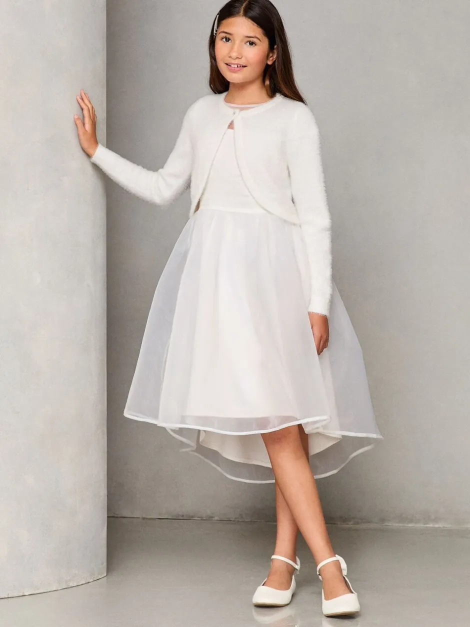 Gebreide Kleding|Lipsy - fluffy gelegenheidsbolero (5 - 16 jr) Ivoor