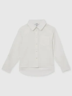 Overhemden En Blouses*Reiss - Leora Linen Roll-Cuff Shirt Ivoor