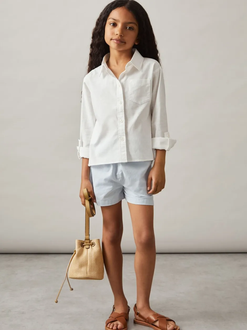 Overhemden En Blouses*Reiss - Leora Linen Roll-Cuff Shirt Ivoor