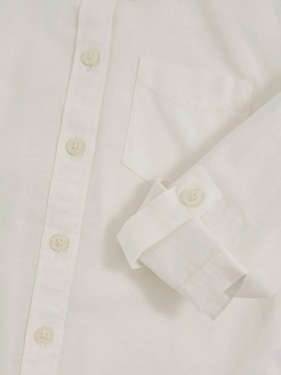 Overhemden En Blouses*Reiss - Leora Linen Roll-Cuff Shirt Ivoor
