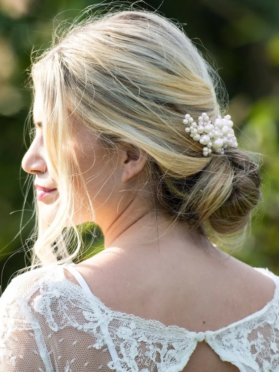Haaraccessoires|Ivory & Co statement-bloesemspeld van parels