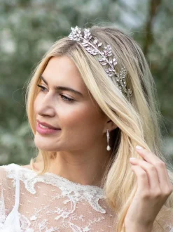 Haaraccessoires*Ivory & Co Utopia hoofdband met kristallen blaadjes