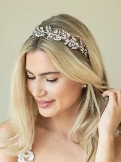 Haaraccessoires*Ivory & Co Utopia hoofdband met kristallen blaadjes