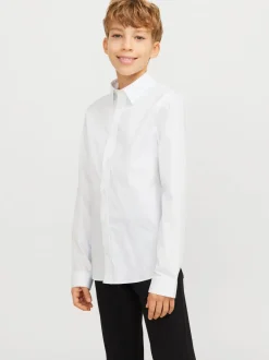 Shirts|JACK & JONES JUNIOR Stretch Long Sleeve White Shirt
