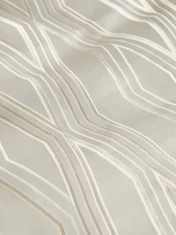 Beddengoedsets En Dekbedovertrekken*Next Jacquard dekbedovertrek en kussensloopset met ruitdessin Champagne-goud