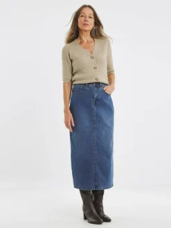 Rokken*JD Williams Mid Wash 24/7 Denim Maxi Skirt