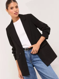 Kostuums En Werkkleding*Lipsy Jet black - - Relaxte lange maatsnitblazer