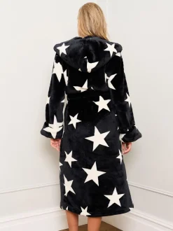 Badjassen*Jim Jam the Label Black Star Print Dressing Black Gown