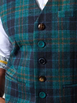 Vesten|Joe Browns Contrast Buttons Check Trim Tailored Waistcoat