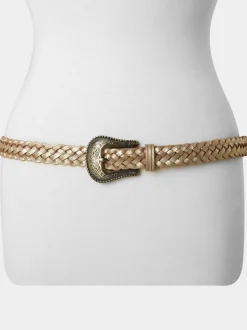 Ceintuurs|Joe Browns gevlochten metallic suède riem