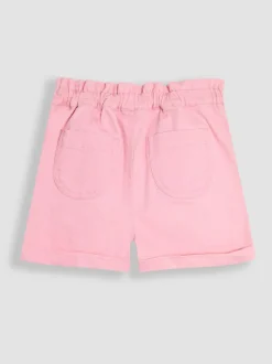 Shorts*Jojo Maman Bébé - 100% katoenen keperstof shorts met geborduurde omgeslagen zoom