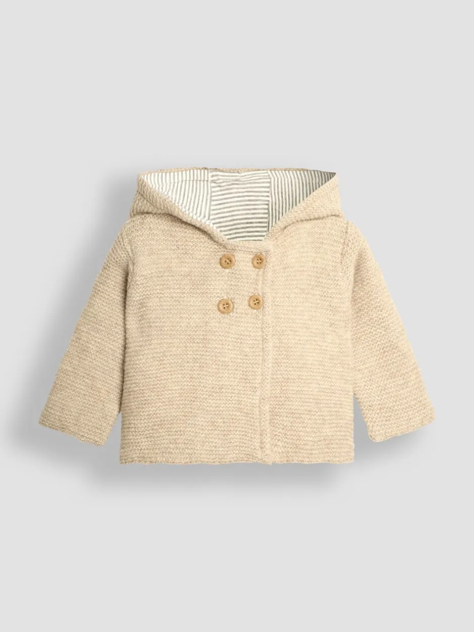 Gebreide Kleding*Jojo Maman Bébé - Babyvest met beer en capuchon