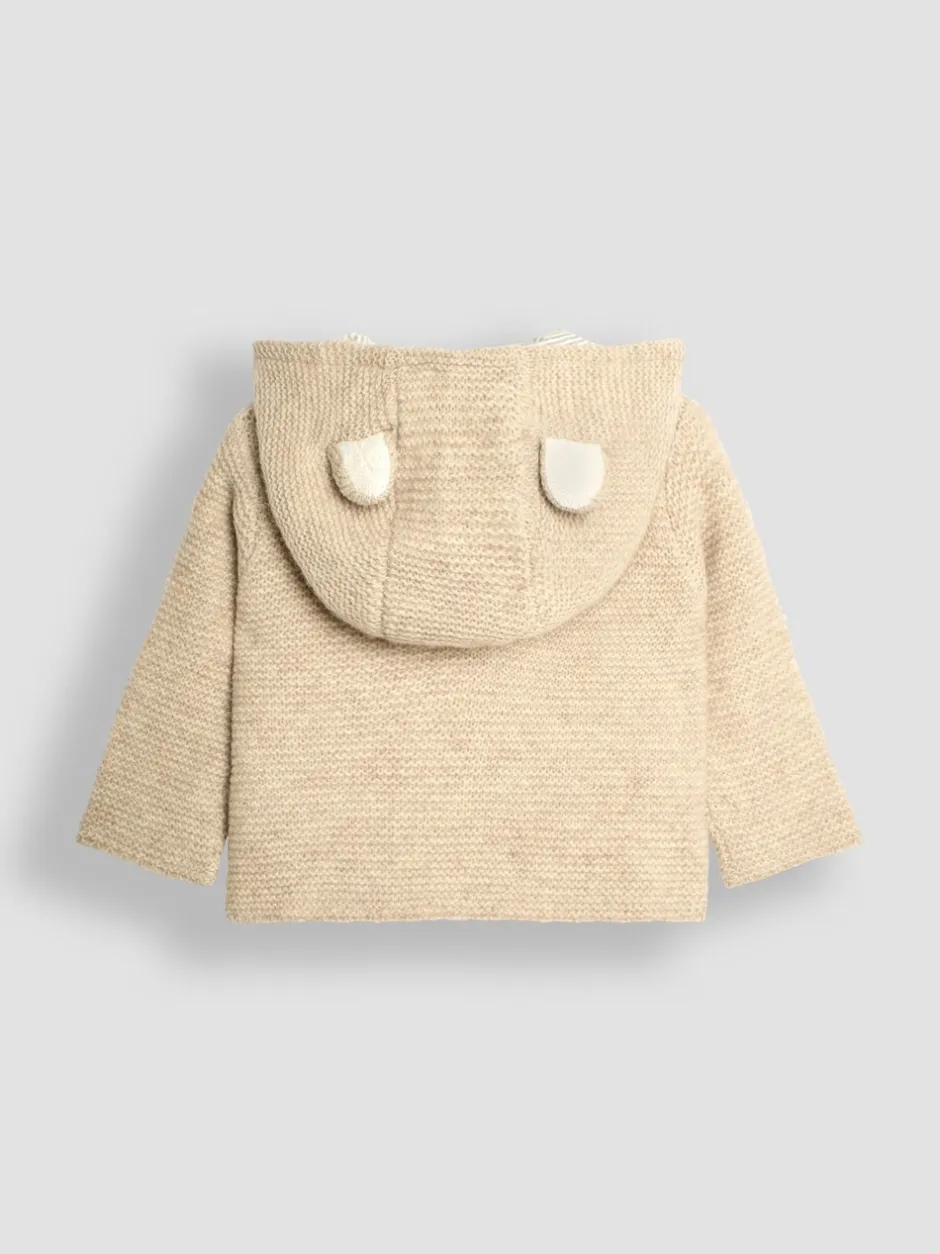 Gebreide Kleding*Jojo Maman Bébé - Babyvest met beer en capuchon