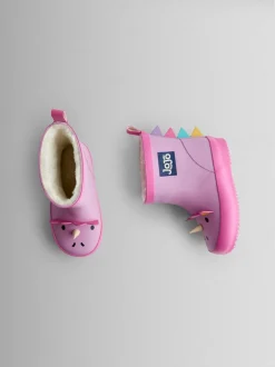 Laarzen*Jojo Maman Bébé - Behaaglijke gevoerde enkelhoge regenlaarzen met dinoprint
