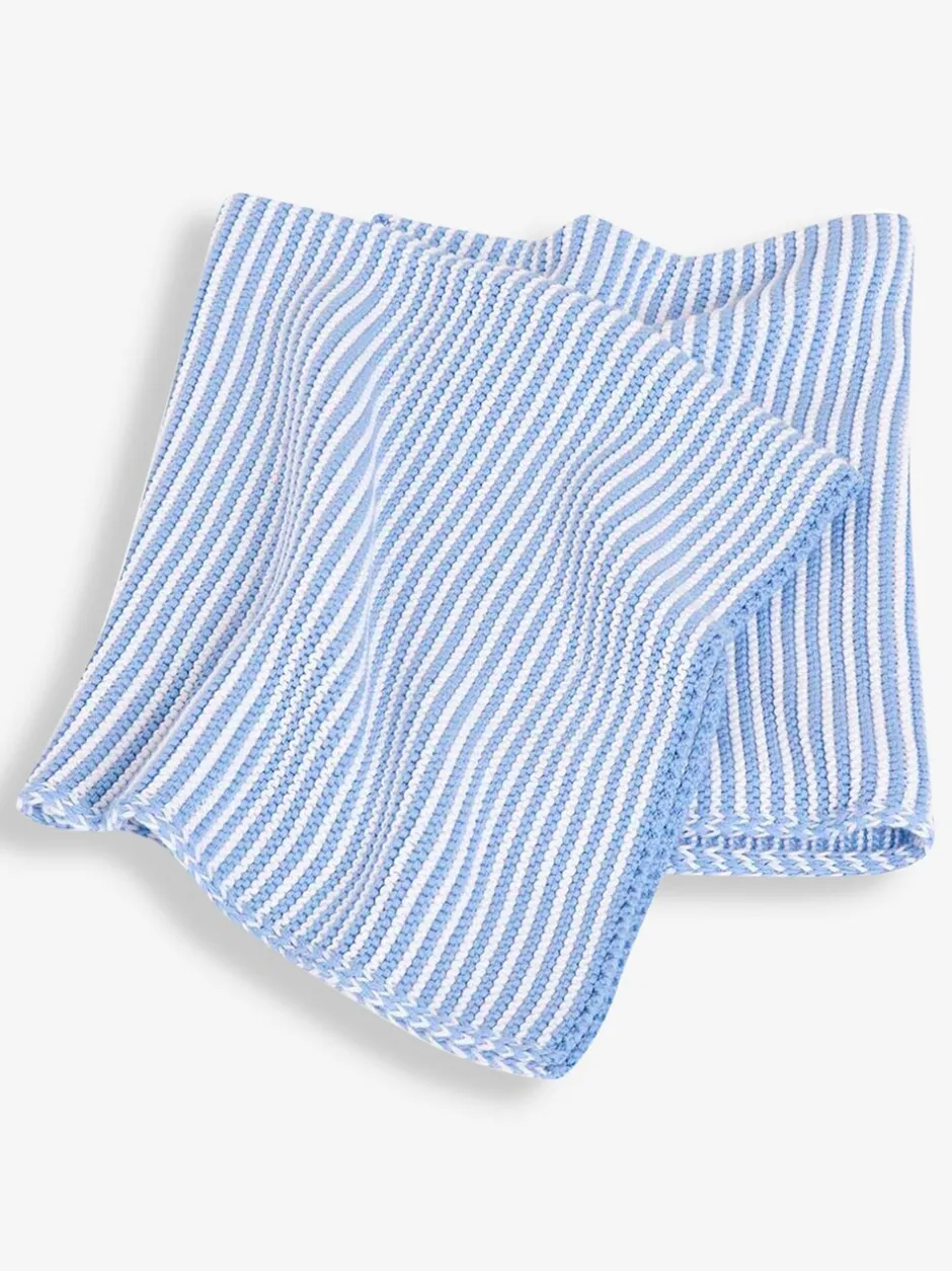 Babyartikelen En Slaapzakken *Jojo Maman Bébé - Gebreid dekentje met strepen Blauw