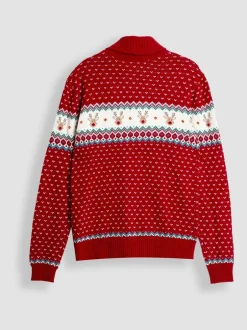 Gebreide Kleding|Jojo Maman Bébé - Gebreid vest met rendierprint en fairislemotief voor heren