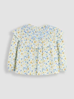 Overhemden En Blouses|Jojo Maman Bébé - Gesmokte blouse met ruches
