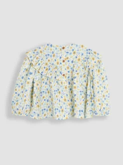 Overhemden En Blouses|Jojo Maman Bébé - Gesmokte blouse met ruches