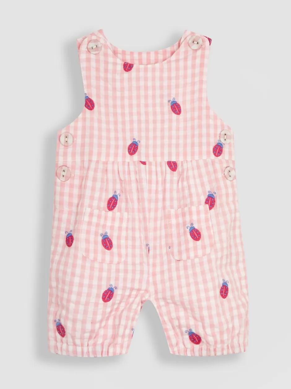 Tuinbroeken|Jojo Maman Bébé - Gingham tuinbroek met borduursel