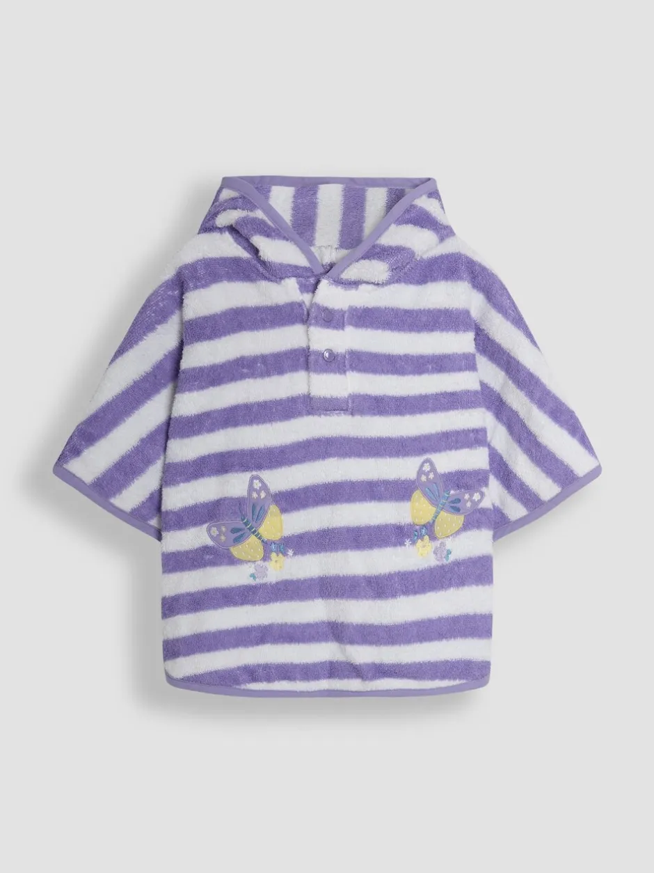 Badkleding|Jojo Maman Bébé 100% katoenen handdoekponcho met vlindermotief