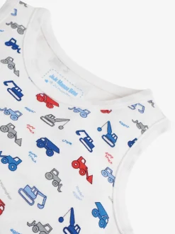 Rompertjes En Hemdjes*Jojo Maman Bébé - Set van 3 hemdjes met graafmachineprint voor jongens