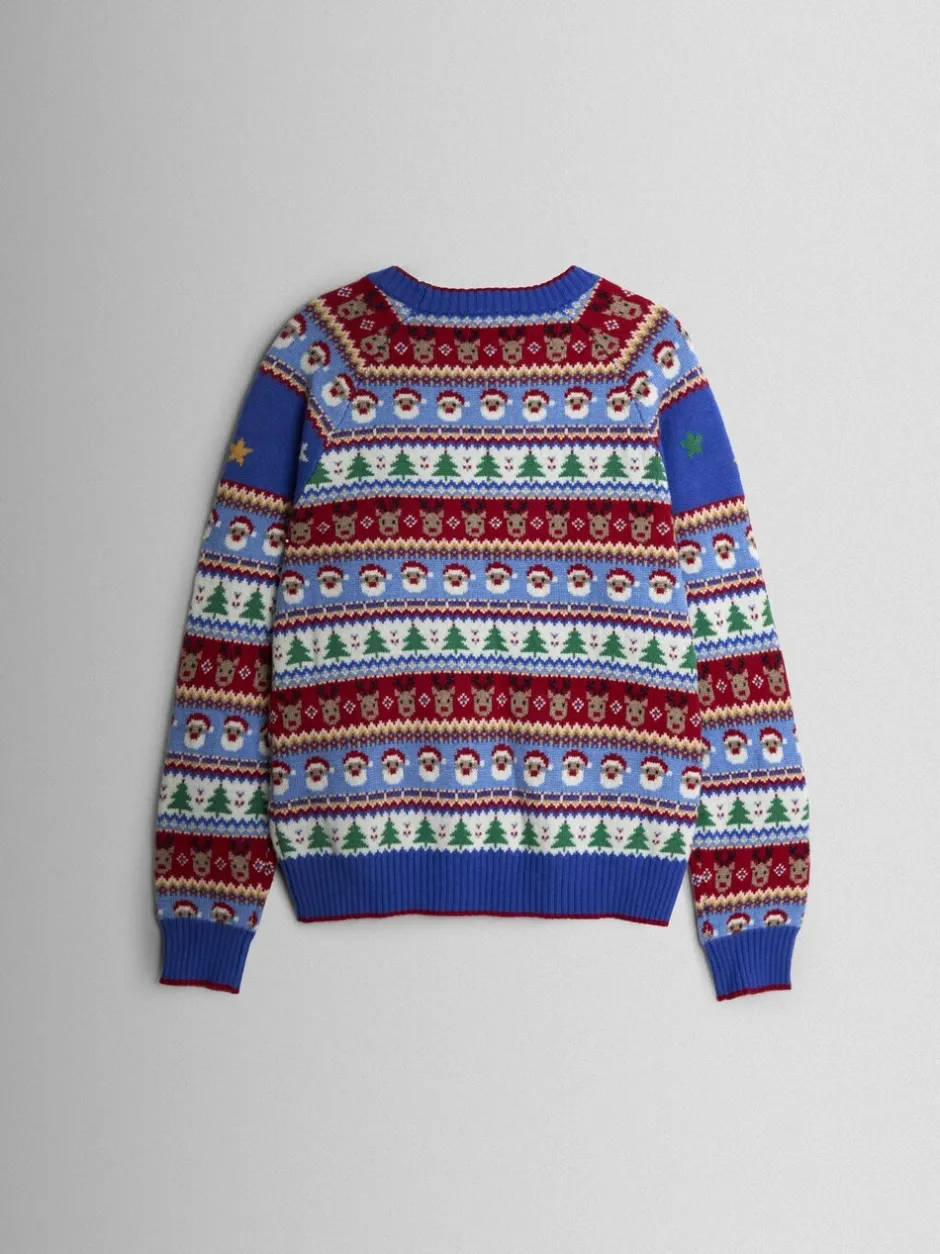 Gebreide Kleding|Jojo Maman Bébé - Trui met kerstman, raket en fairislemotief voor heren