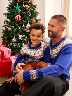 Gebreide Kleding|Jojo Maman Bébé - Trui met rendierprint en fairislemotief voor heren