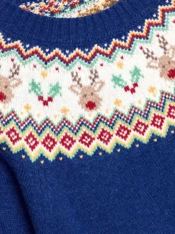Gebreide Kleding|Jojo Maman Bébé - Trui met rendierprint en fairislemotief voor heren