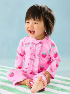 Badkleding|Jojo Maman Bébé - Zonbeschermend pak met aardbeienprint