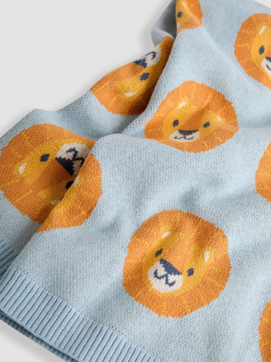 Babyartikelen En Slaapzakken |Jojo Maman Bébé Blue Lion Knitted Shawl
