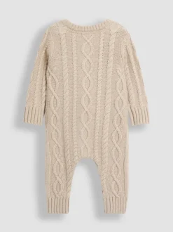 Rompertjes En Tuinbroeken*Jojo Maman Bébé Cable Knit All-In-One With Hat