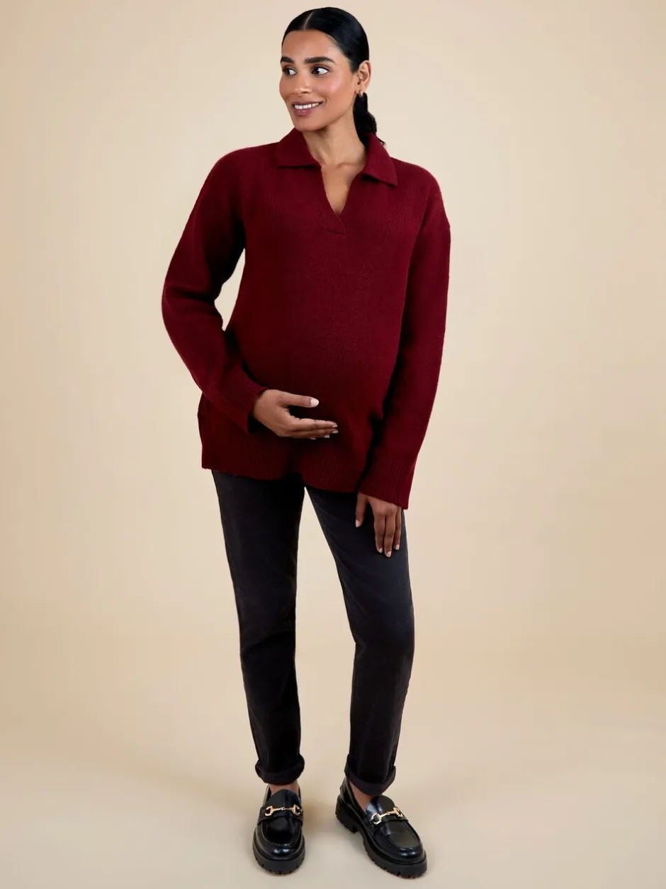 Moederschap*Jojo Maman Bébé Collared Maternity And Nursing Jumper