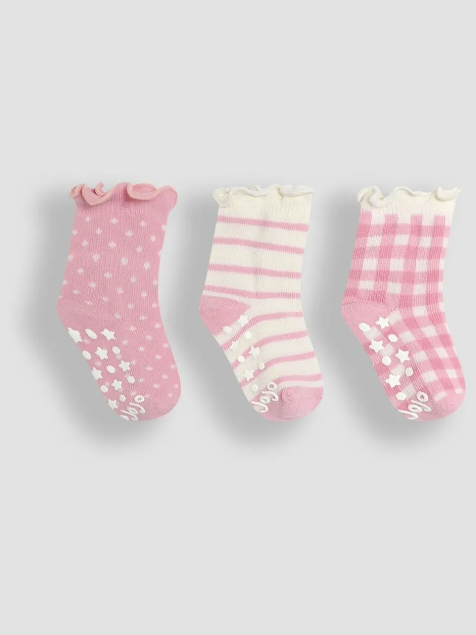 Sokken En Panty's|Jojo Maman Bébé Cotton Frill Socks 3 Pack