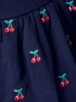 Jurken*Jojo Maman Bébé Crochet Collar Embroidered Sweat Dress