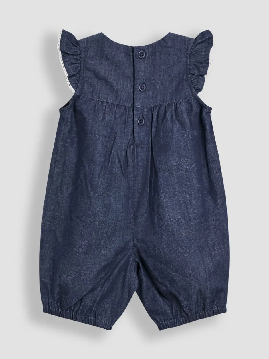 Jumpsuits En Playsuits*Jojo Maman Bébé Embroidered Chambray Dungarees & Top Set