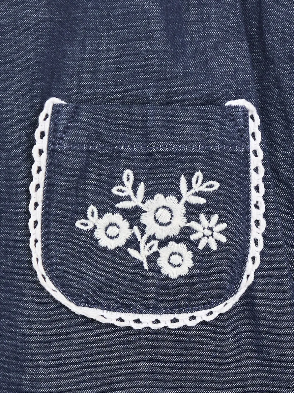 Jumpsuits En Playsuits*Jojo Maman Bébé Embroidered Chambray Dungarees & Top Set